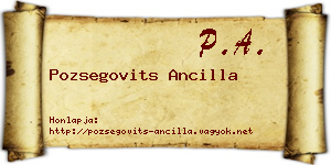Pozsegovits Ancilla névjegykártya