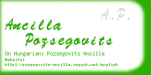 ancilla pozsegovits business card